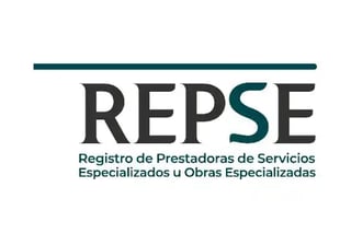 REPSE logo with full name: Registro de Prestadoras de Servicios Especializados u Obras Especializadas
